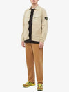 Wappen Patch Old Effect Zip-Up Jacket Beige - STONE ISLAND - BALAAN 6