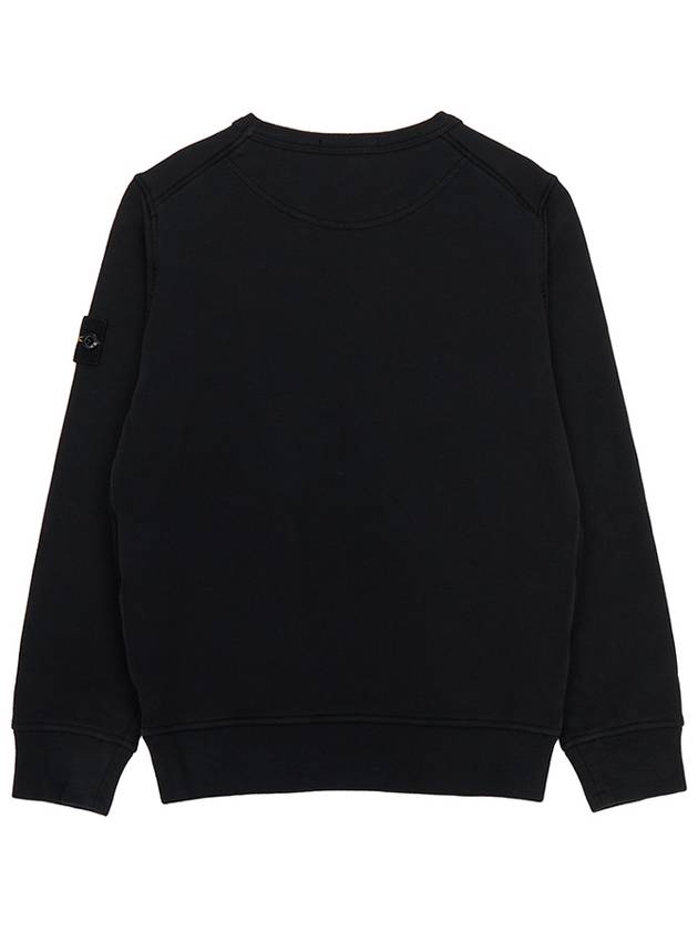 Kids Wappen Patch Organic Cotton Fleece Sweatshirt Black - STONE ISLAND - BALAAN 3