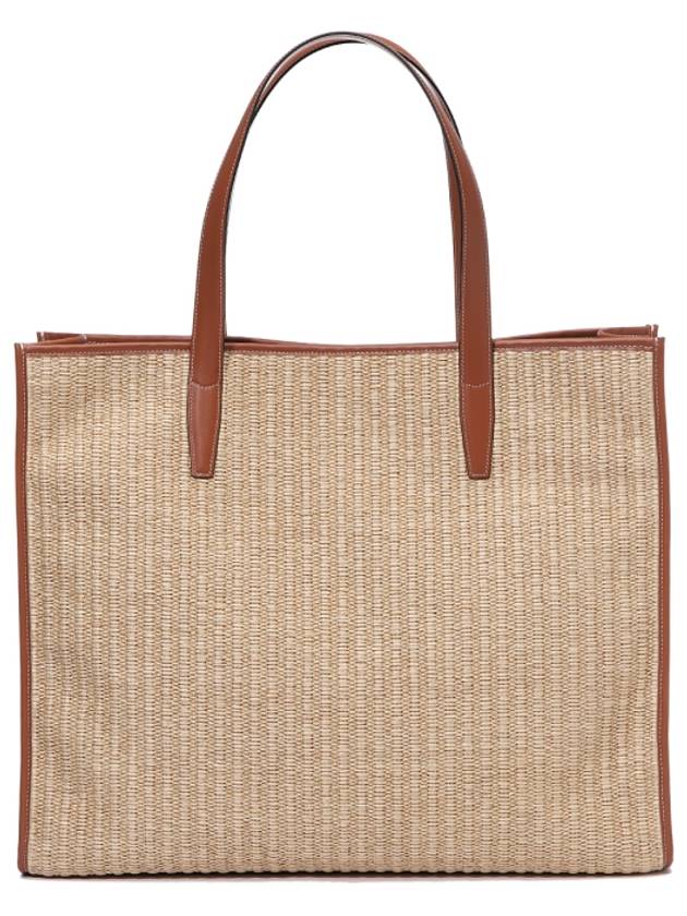 Large Cabas Raffia Effect Textile Celine Embroidery Tote Bag Natural - CELINE - BALAAN 3