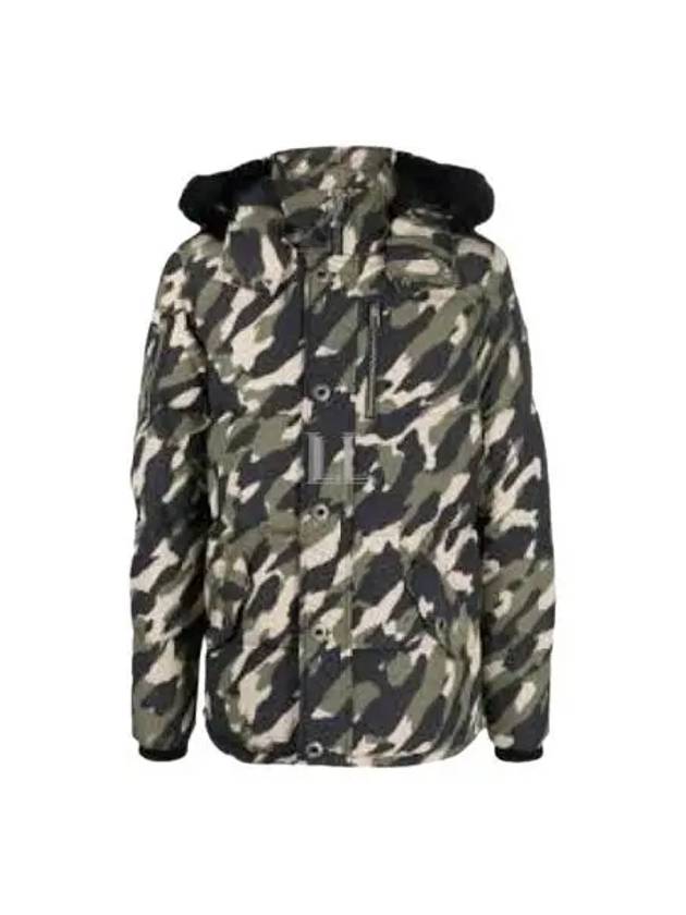 Fur Hooded Camouflage Padding Green - MOOSE KNUCKLES - BALAAN 2