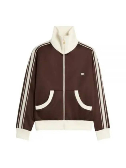 Honeycomb Jersey Tracksuit Jacket Brown - CELINE - BALAAN 2