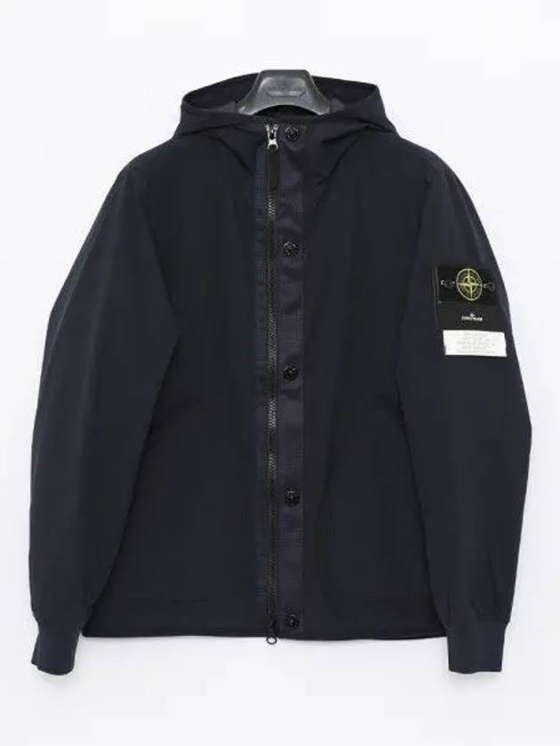 Soft Shell-R E.Dye Pure Insulation Technology Recycled Polyester Primaloft Hooded Jacket Navy - STONE ISLAND - BALAAN 2