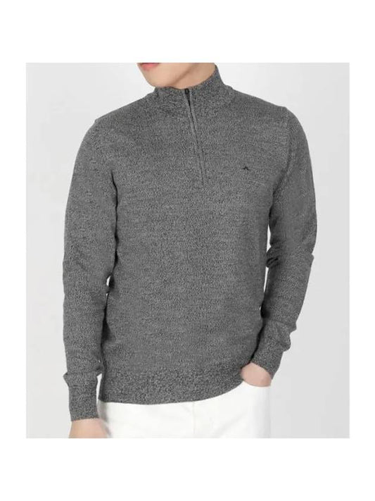 Kiyan Quarter Zip Wool Knit Top Grey - J.LINDEBERG - BALAAN 1