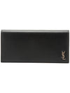 Tiny Monogram Leather Long Wallet Black - SAINT LAURENT - BALAAN 2