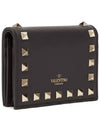 Rockstud Compact Half Wallet Black - VALENTINO - BALAAN 2