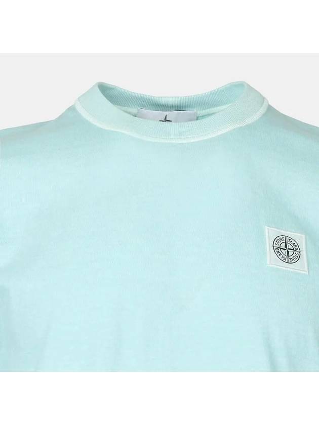 Men's Logo Short Sleeve T-Shirt Aqua Mint - STONE ISLAND - BALAAN 4