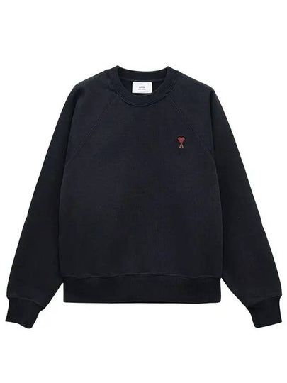 Small Heart Logo Sweatshirt Black - AMI - BALAAN 2