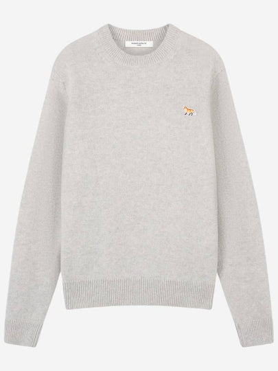 Baby Fox Patch Regular Knit Top Light Grey Melange - MAISON KITSUNE - BALAAN 2