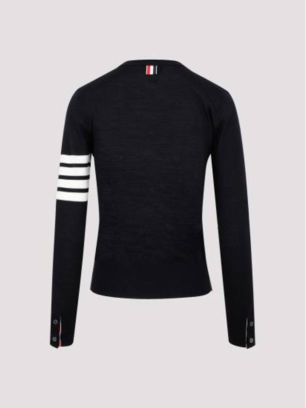 4-Bar Merino Jumper Wool Knit Top Navy - THOM BROWNE - BALAAN 5