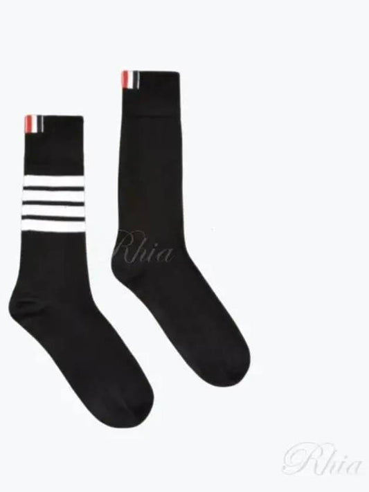 Men's Diagonal Light Weight Midi Socks Black - THOM BROWNE - BALAAN 2