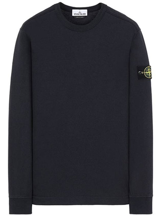 Logo Wappen Patch Crew Neck Long Sleeve T Shirt Navy - STONE ISLAND - BALAAN.