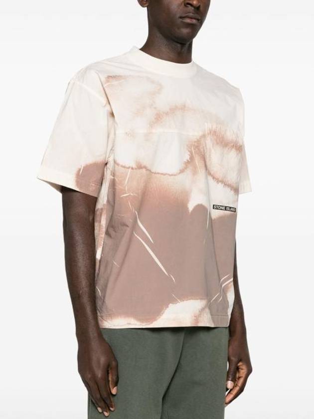 Tessuto Navetta Cotton Short Sleeve T-Shirt Beige - STONE ISLAND - BALAAN 3