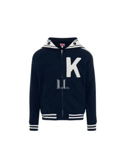 Elephant Zipper Hooded Jacket Midnight Blue - KENZO - BALAAN 2