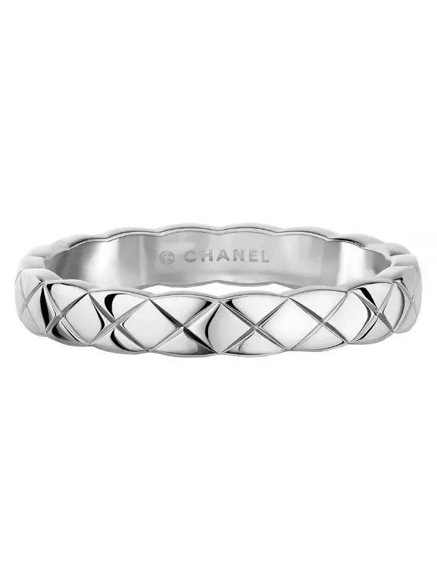 Coco Crush Quilted Ring White Gold - CHANEL - BALAAN 3