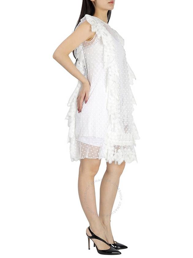 Lace Tulle Short Dress White - BURBERRY - BALAAN 3