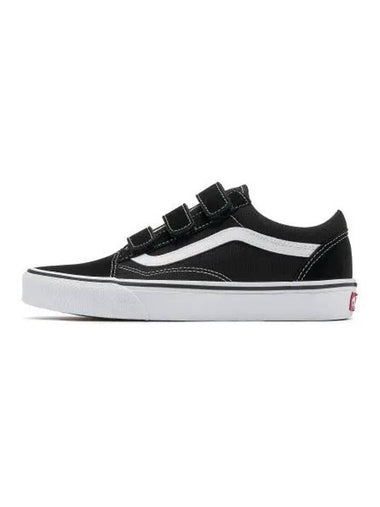 Old Skool Hook Loop Suede Canvas Low Top Sneakers Black - VANS - BALAAN 1