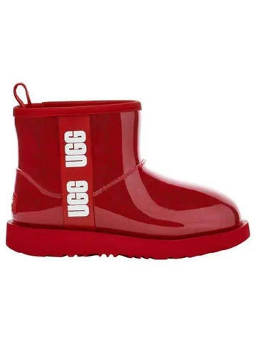 Women's Classic Clear Mini Rain Boots Samba Red - UGG - BALAAN 1