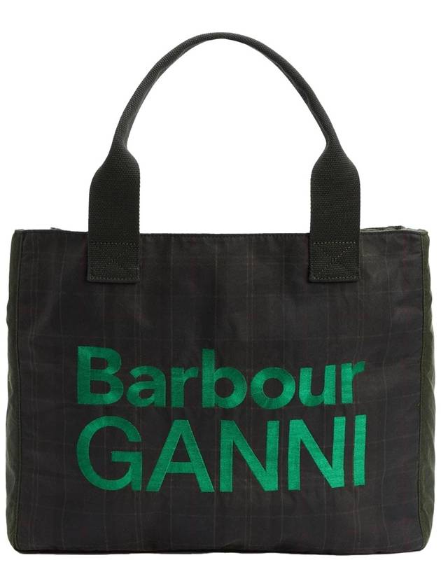 Ganni Wax Tote Bag Black - BARBOUR - BALAAN 2