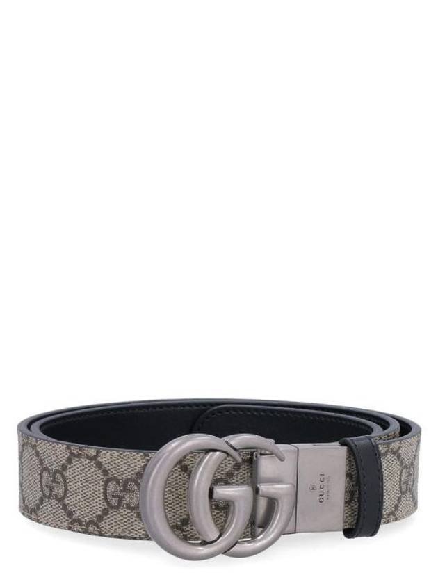 GG Marmont Silver Reversible Thin Belt Beige - GUCCI - BALAAN 2