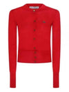 Bea Logo Wool Cardigan Red - VIVIENNE WESTWOOD - BALAAN 2