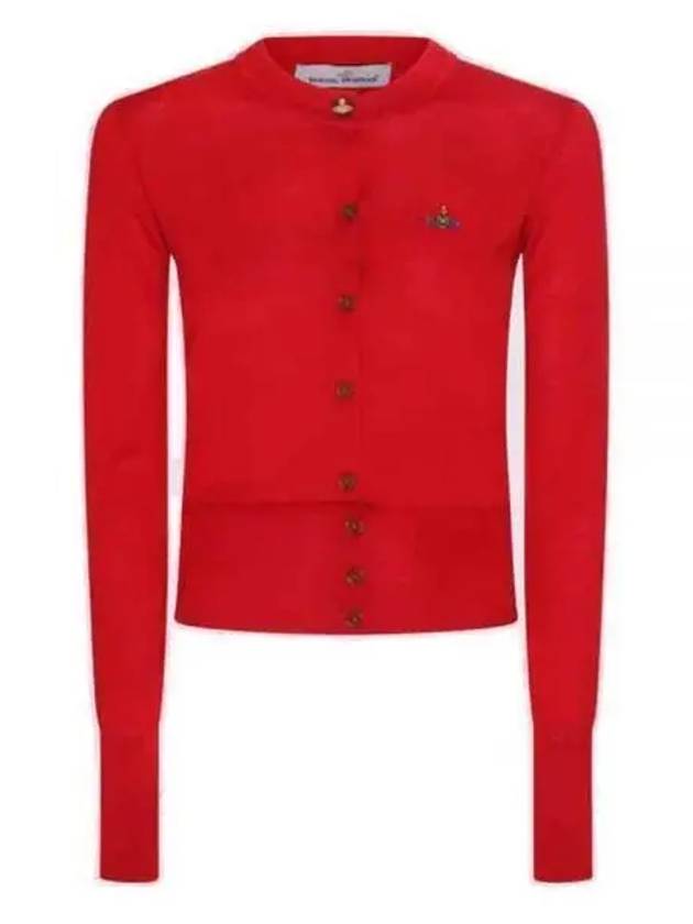 Bea Logo Wool Cardigan Red - VIVIENNE WESTWOOD - BALAAN 2