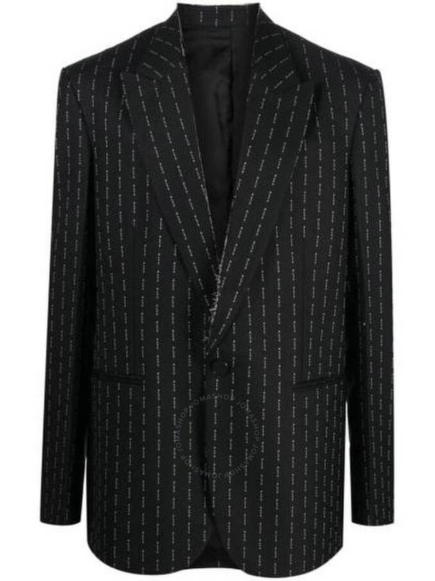 Alyx Men's Black / White Pinstrip Embroidered Blazer, Size Small - 1017 ALYX 9SM - BALAAN 1