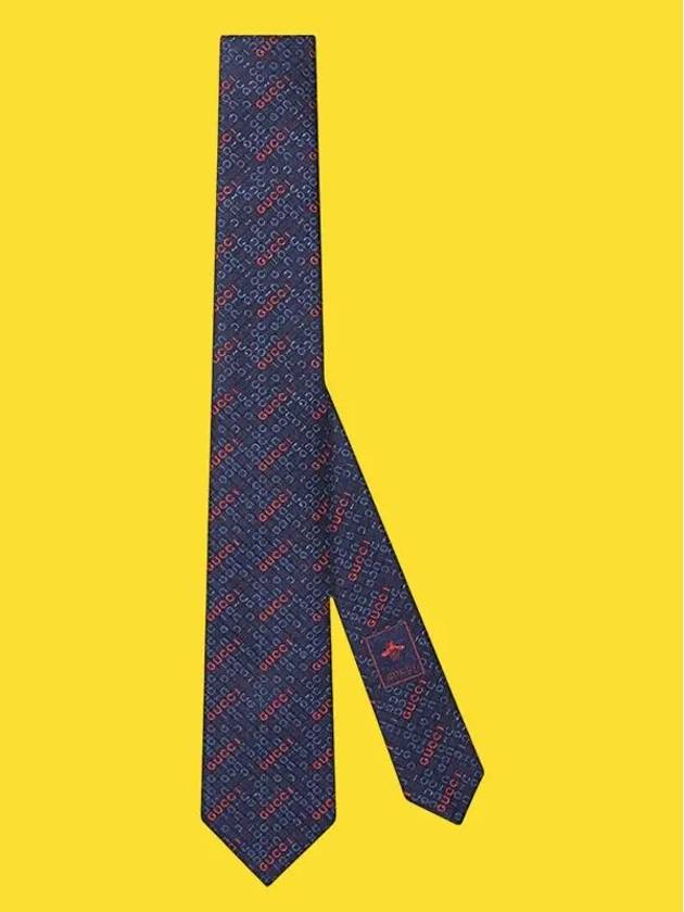 Silk Jacquard Tie Blue - GUCCI - BALAAN 9