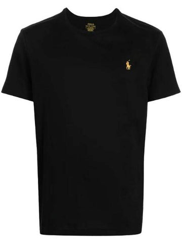 Embroidered Pony Logo Cotton Short Sleeve T-Shirt Black - POLO RALPH LAUREN - BALAAN 1