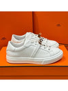 Women's Sneakers Calfskin Rose Gold Kelly Buckle White - HERMES - BALAAN 2