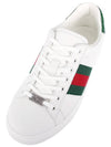 Ace Web Leather Low Top Sneakers White - GUCCI - BALAAN 8