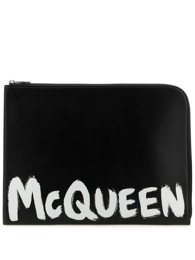 23 ss MCQUEEN Graffiti Leather Document Holder Pouch 609481 1AAMJ 1070 B0230273982 - ALEXANDER MCQUEEN - BALAAN 2