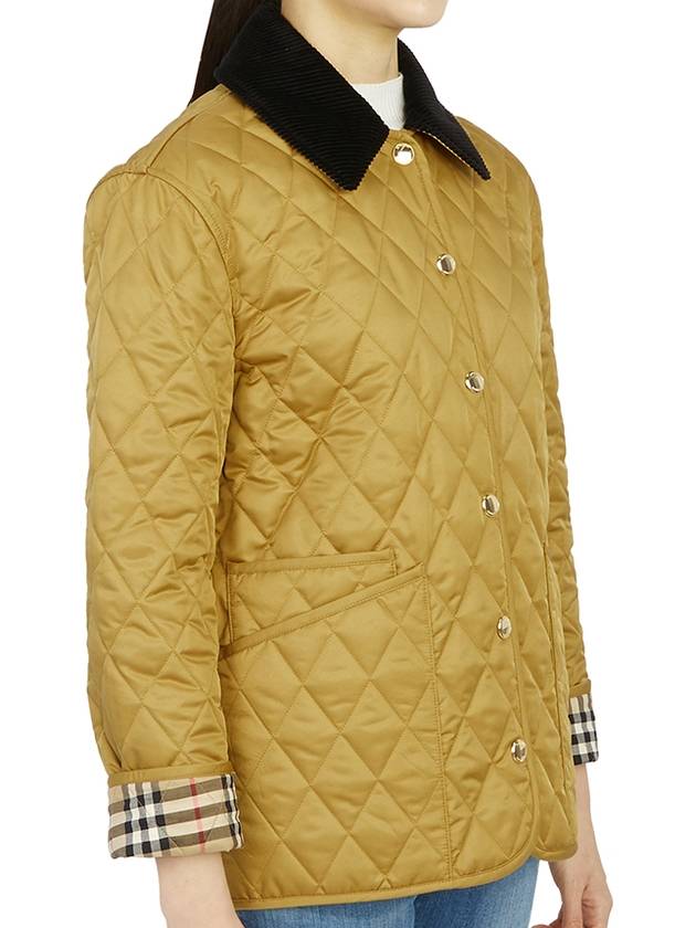 Corduroy Collar Diamond Quilted Jacket Brown - BURBERRY - BALAAN 8