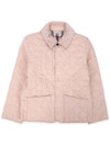 Kids Corduroy Collar Diamond Quilted Jacket Pink - BURBERRY - BALAAN 4