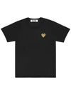 Small Gold Heart Wappen Short Sleeve T-Shirt Black P1 T216 1 - COMME DES GARCONS - BALAAN 1