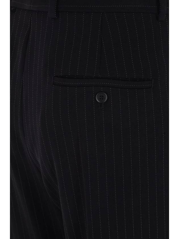 Pinstripe Pleats Front Straight Pants Black - BALENCIAGA - BALAAN 6