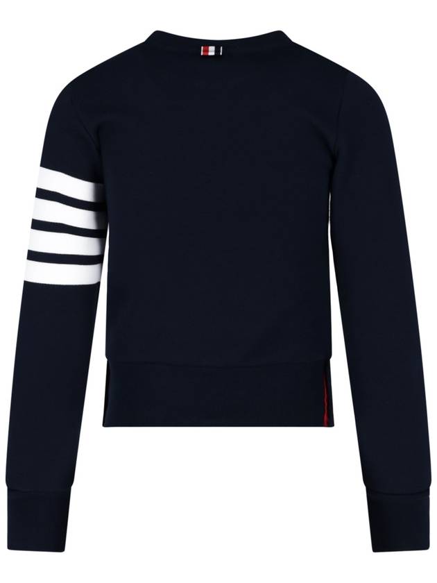 Engineered 4 Bar Stripe Loopback Jersey Knit Crewneck Sweatshirt Navy - THOM BROWNE - BALAAN 4