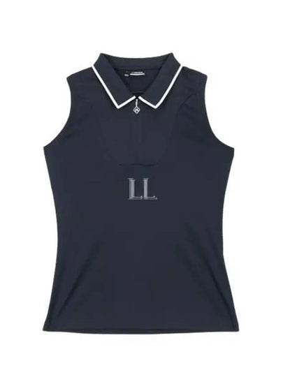 Women's Annika Sleeveless PK Shirt Navy - J.LINDEBERG - BALAAN 2