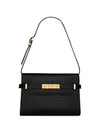 Manhattan Crocodile Small Shoulder Bag Black - SAINT LAURENT - BALAAN 1