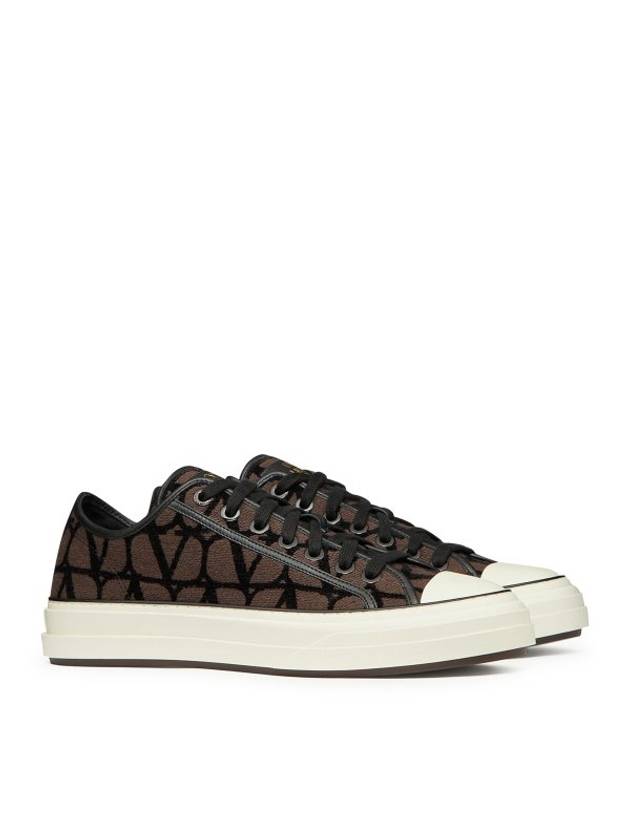 Toile Iconographe Low Top Sneakers Brown - VALENTINO - BALAAN 3