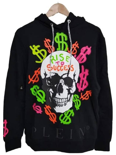 Skull Dollar Print Cotton Hoodie Black - PHILIPP PLEIN - BALAAN 2