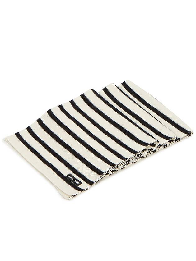 KH Duguay Stripe Muffler White Black - SAINT JAMES - BALAAN 3