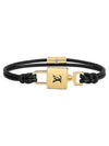 LV Padlock Logo Gold Bracelet Black - LOUIS VUITTON - BALAAN 1