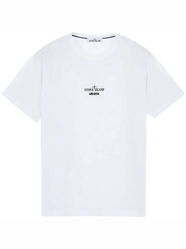 Archive Logo Round Short Sleeve T-Shirt White - STONE ISLAND - BALAAN 4