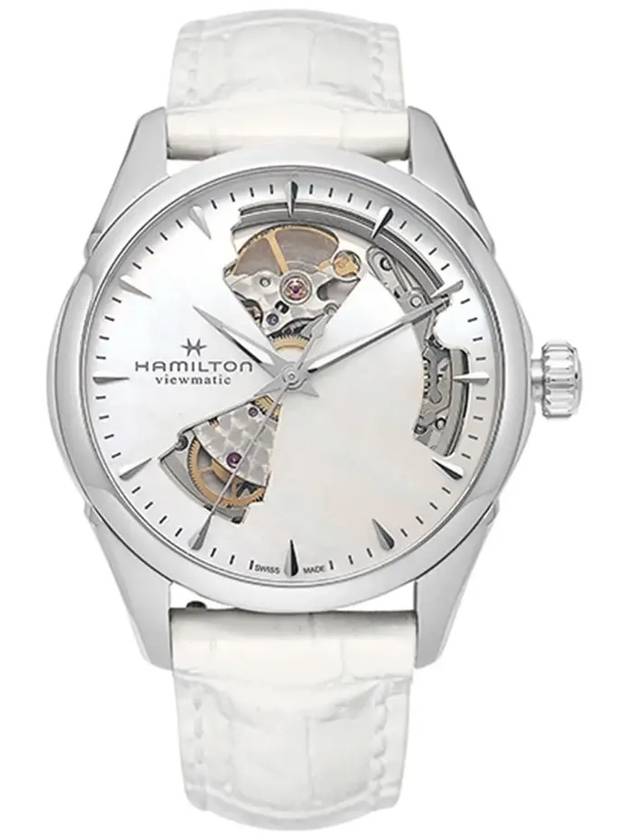 Jazzmaster Open Heart Lady Auto 36MM Watch White - HAMILTON - BALAAN 5