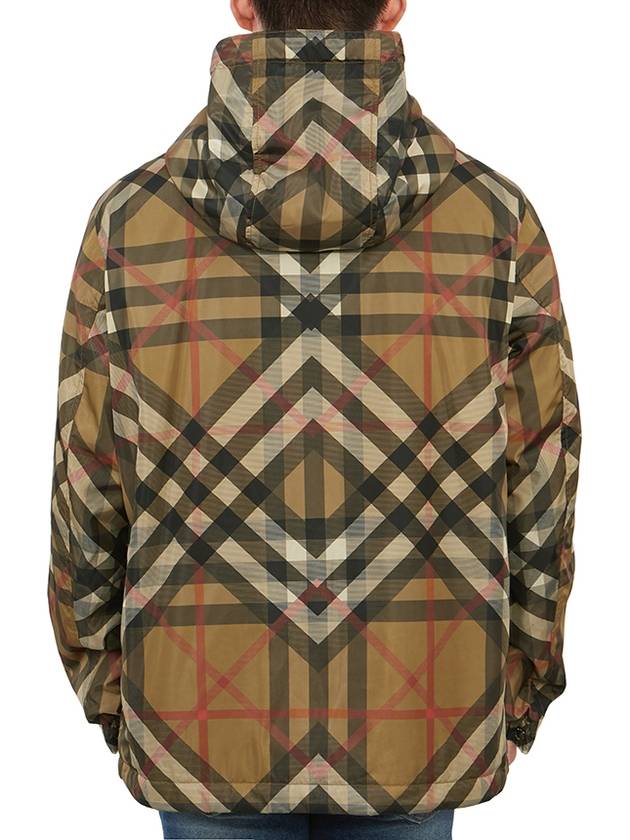 Layered Check Nylon Hooded Jacket Archive Beige - BURBERRY - BALAAN 6