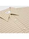 Beige Camel Brown Triomphe Embroidery Check Shirt 2C982113Q 02MX - CELINE - BALAAN 4