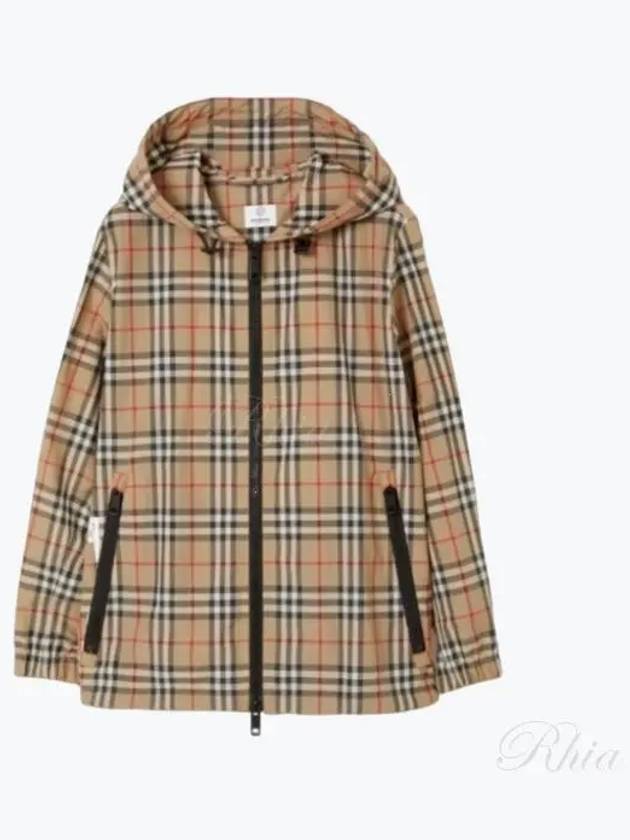 Check Hooded Jacket Archive Beige - BURBERRY - BALAAN 2