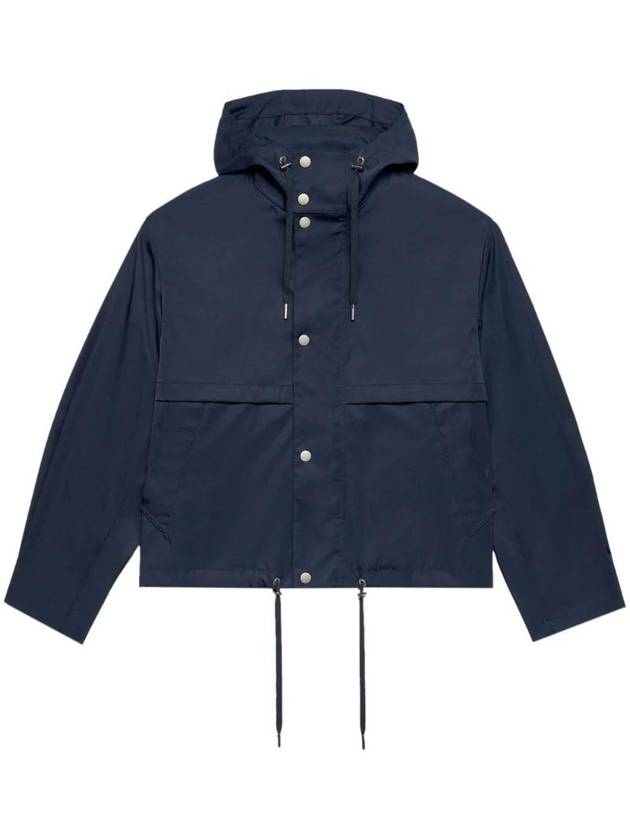 Hooded Lightweight Windbreaker Navy - AMI - BALAAN 1