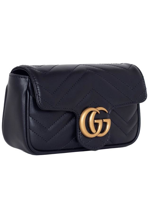 GG Marmont Matelasse Leather Super Mini Bag Black - GUCCI - BALAAN 3