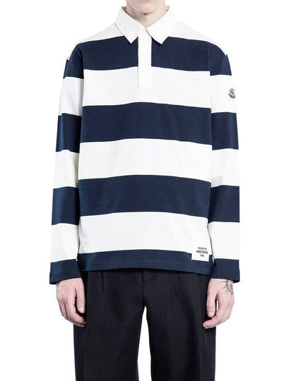 Striped PK shirt white navy - MONCLER - BALAAN 2